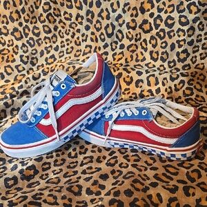 Vans Red and Blue Sneakers with Classic Design